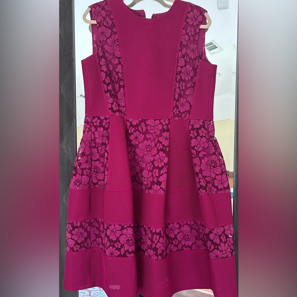 Carolina Herrera Fuchsia Textured Dress